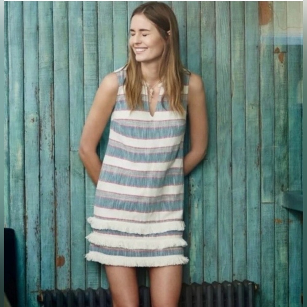 Anthropologie Holding Horses Sleeveless Fringe Shirt Dress Size 2